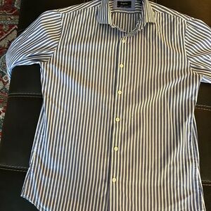 Esquire Blue and White Striped Men's Shirt Size 15 1/2 neck